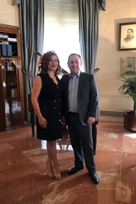 Reunion Jesus Cimarro y Pilar Jurado en mayo de 2019 en la SGAE