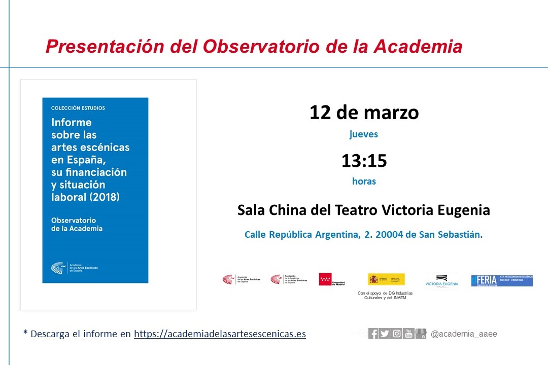 Foto de Presentación de los resultados del País Vasco, referentes al Informe sobre las artes escénicas en España, su financiación y situación laboral
